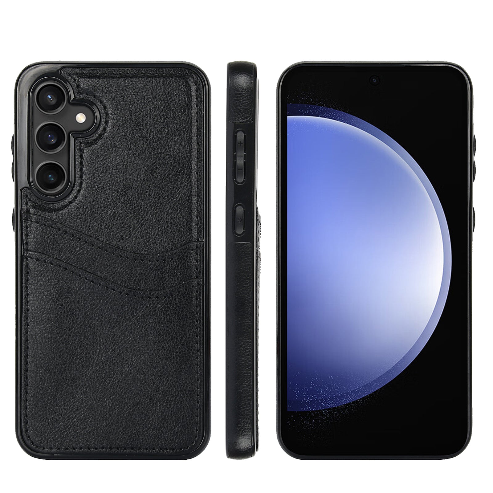 For Samsung Galaxy S23 FE Card Slot Design Phone Case Shockproof PU+TPU Phone Cover For Samsung Galaxy S23 FE Card Slot Design Phone Case Shockproof PU+TPU Phone Cover